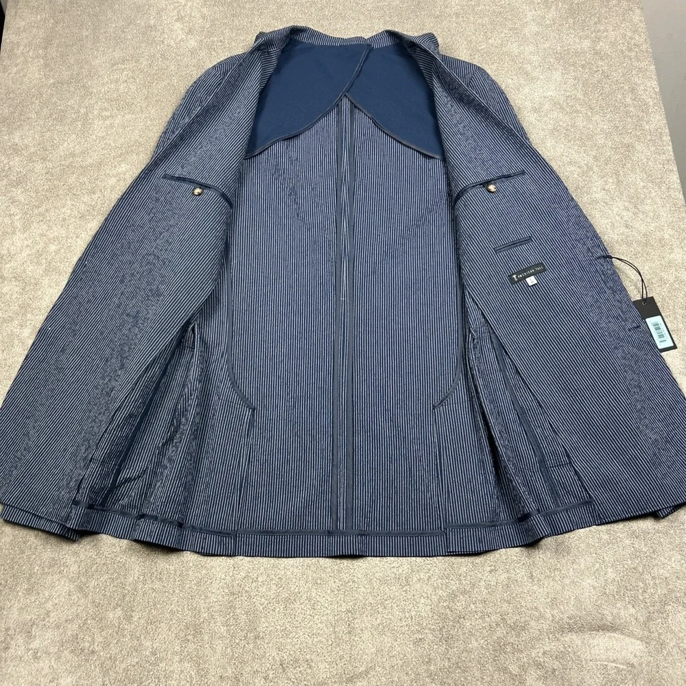 American Tall Mens Seersucker Blazer LXT Large Extra Tall Stretch Unstructured